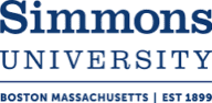 A blue and white logo for the commonwealth university.