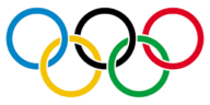 A group of olympic rings sitting in the middle of each other.