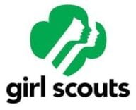 A green logo of girl scouts with the word " girl scouts ".