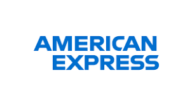 A blue american express logo on top of a white background.