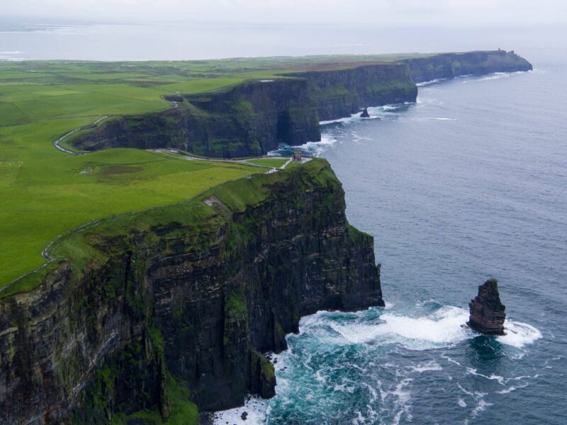 A view of the cliffs from above.